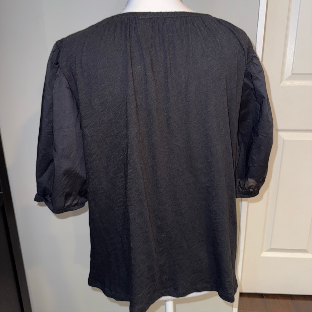 Old navy woman’s Puff-Sleeve Blouse Sz medium‎  black New NWT - Picture 13 of 14